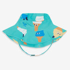 A green UV Protective Sun Hat with an ice cream print, designed to protect from the sun.